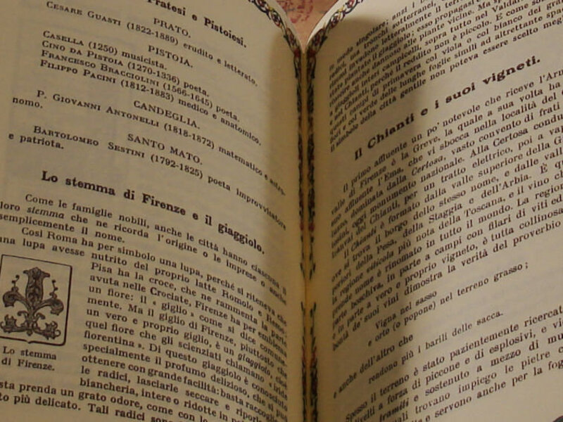 Storia del simbolo di FirenzeAlmanacco Toscano aperto alle pagine dove parla di storia del Giglio