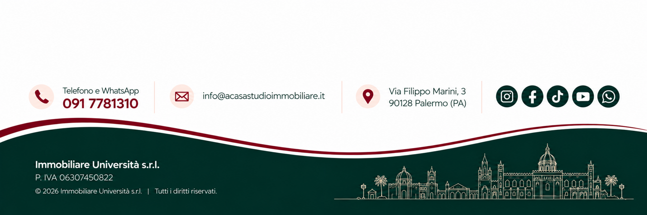 banner footer immobiliare verde e bordeaux
