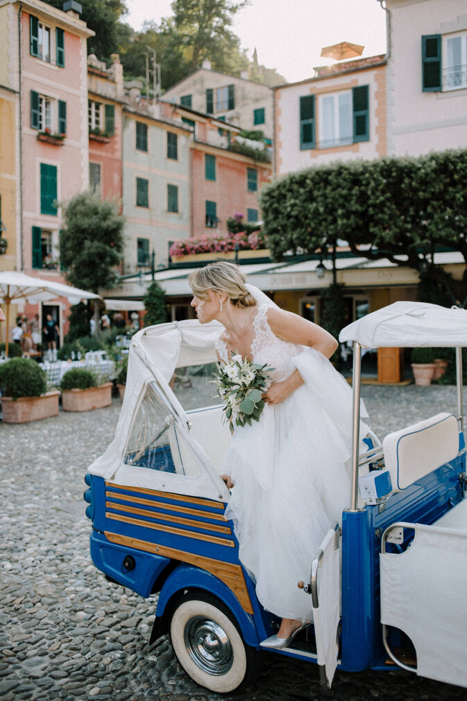 arrivo sposi matrimonio elegante portofino arrivo sposi matrimonio elegante portofino