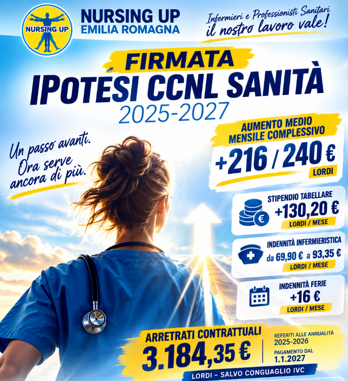 CCNL 2025-27: Nursing Up firma l'ipotesi di rinnovo, ecco le cifre CCNL 2025-27: Nursing Up firma l'ipotesi di rinnovo, ecco le cifre