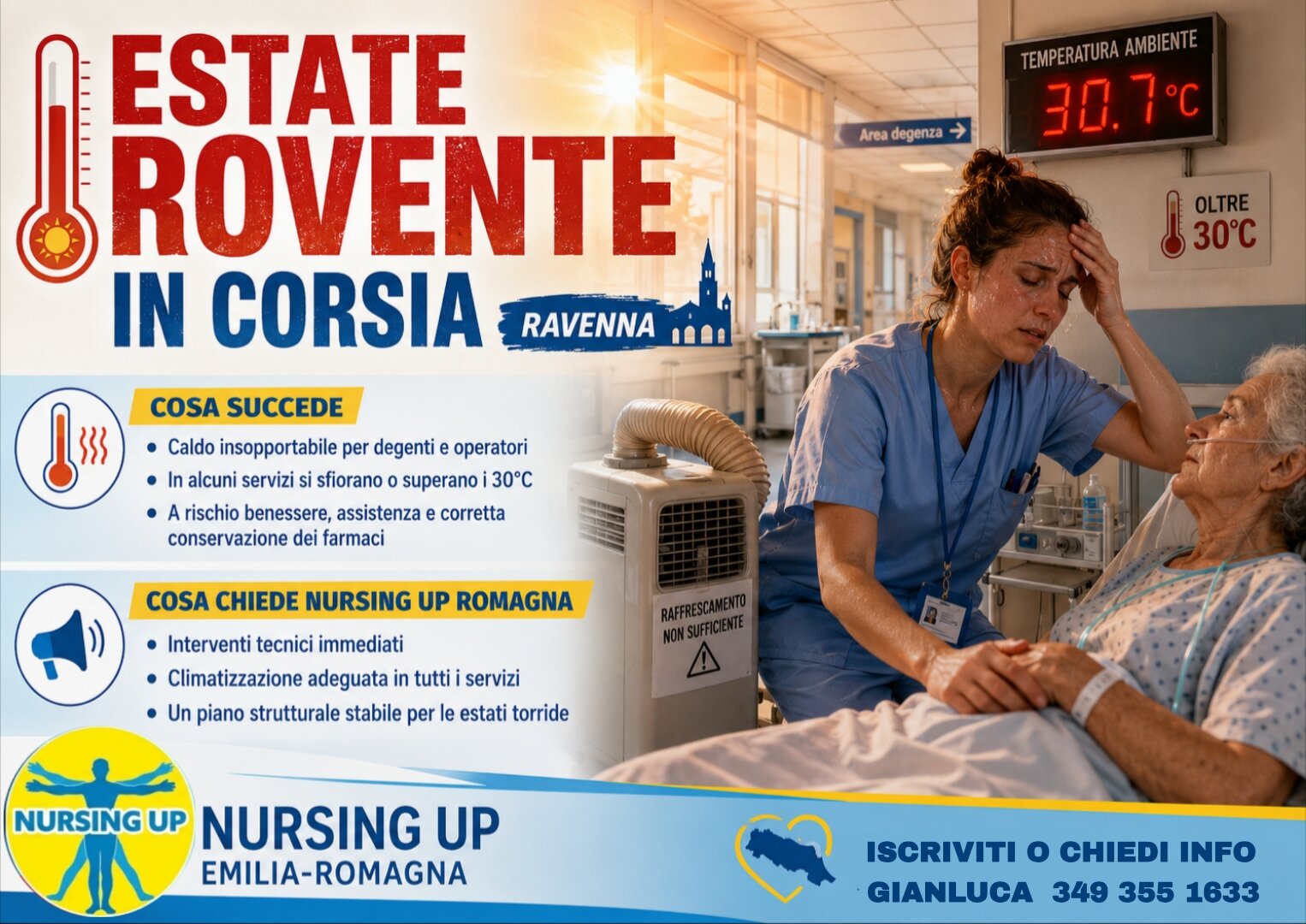 Estate rovente in corsia: pazienti e operatori lasciati al caldo Estate rovente in corsia: pazienti e operatori lasciati al caldo