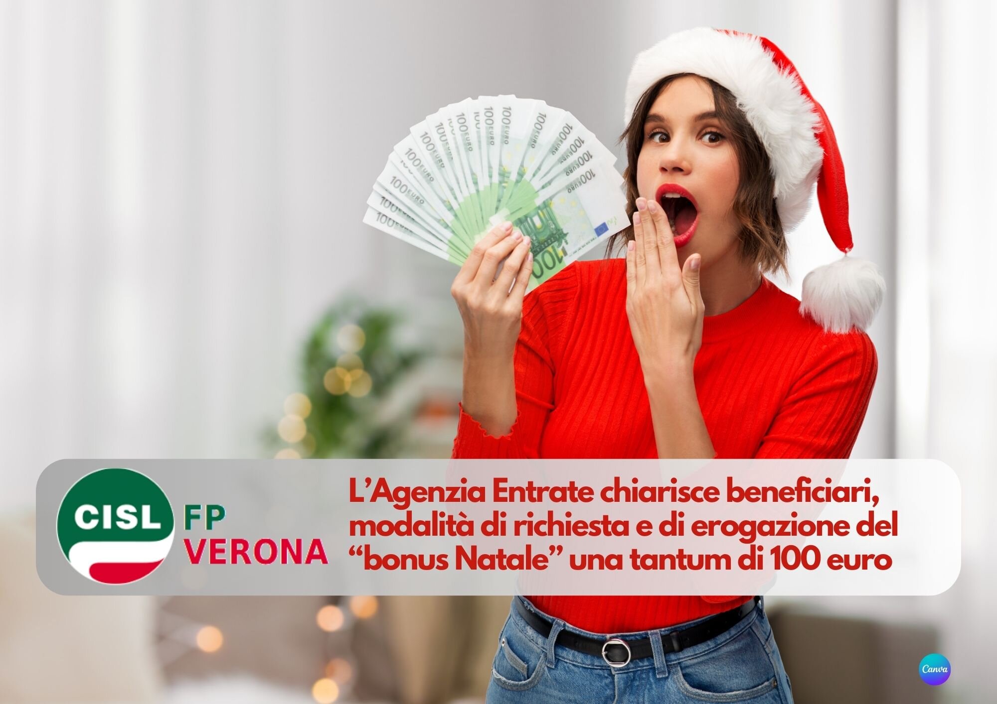 CISL FP Verona. Bonus Natale: a chi spetta e come può essere richiesto. Aggiornato a Novembre