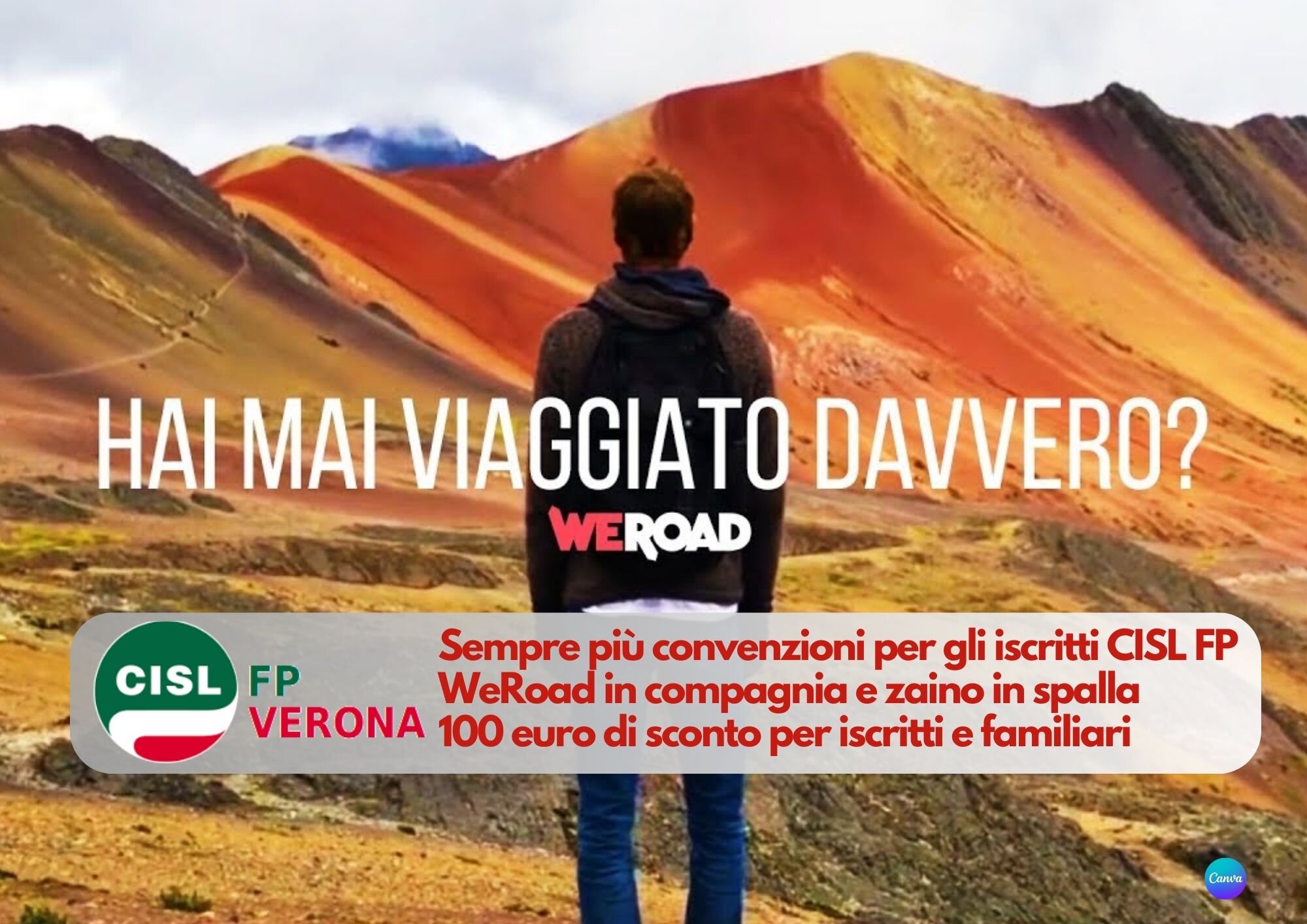 CISL FP Verona. Sempre più convenzioni per gli iscritti CISL FP. WeRoad in compagnia e zaino in spalla