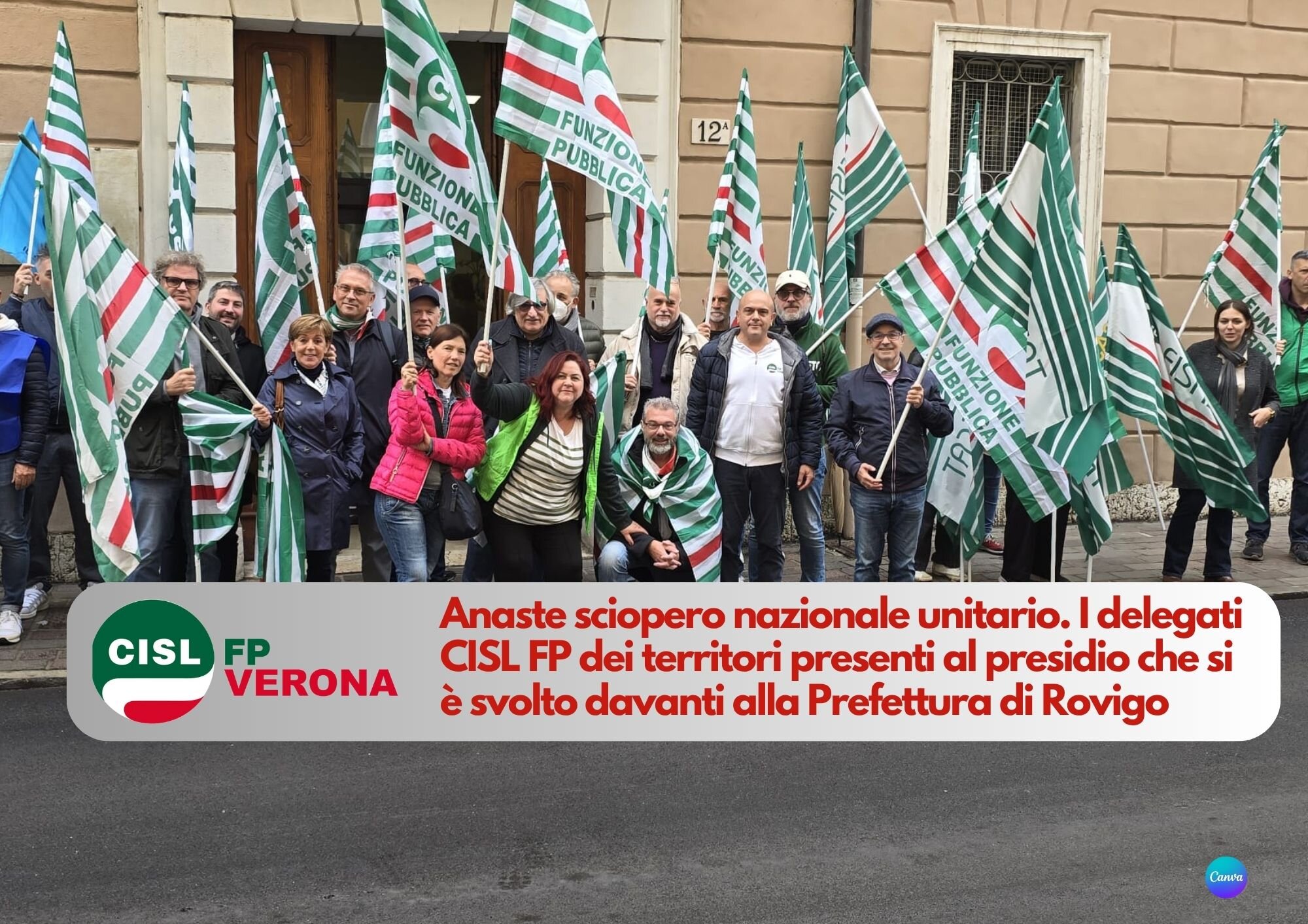 CISL FP Verona. Sciopero Anaste del 31 ottobre: i nostri delegati al presidio in Prefettura