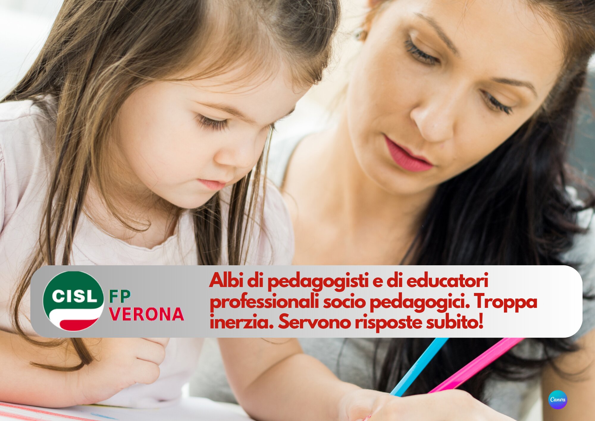 CISL FP Verona. Albi pedagogisti e educatori socio pedagogici: troppi ritardi. Servono risposte