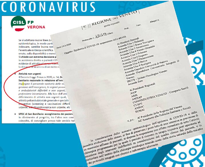 Covid 19 - Stop alla libera professione e alle attività non urgenti