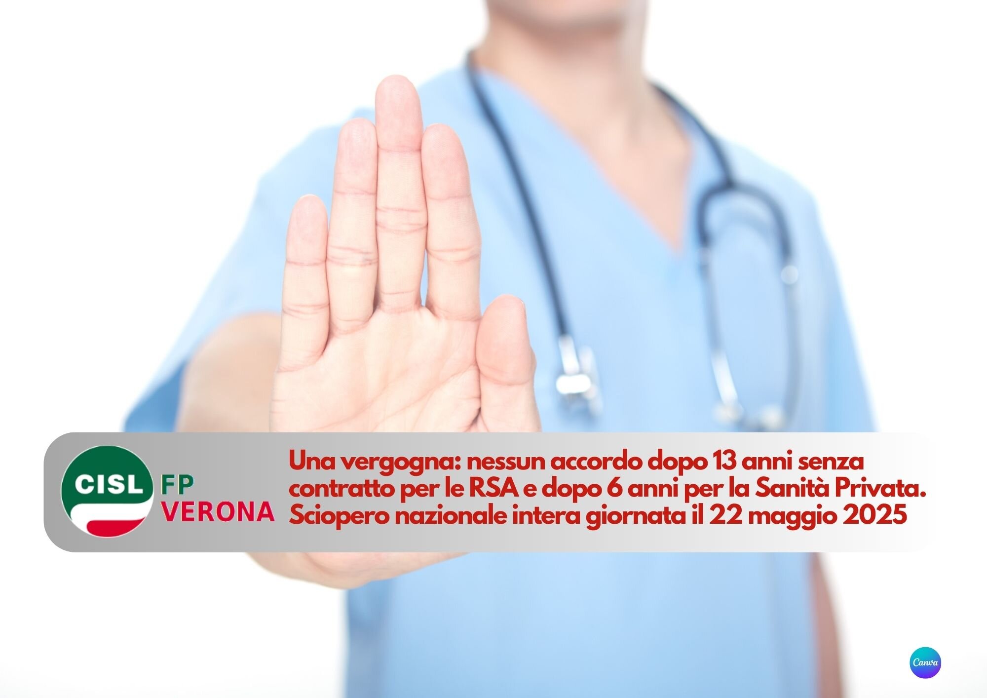 CISL FP Verona. AIOP ARIS Sanità Privata e RSA. Mancato accordo! Sciopero nazionale il 22 maggio