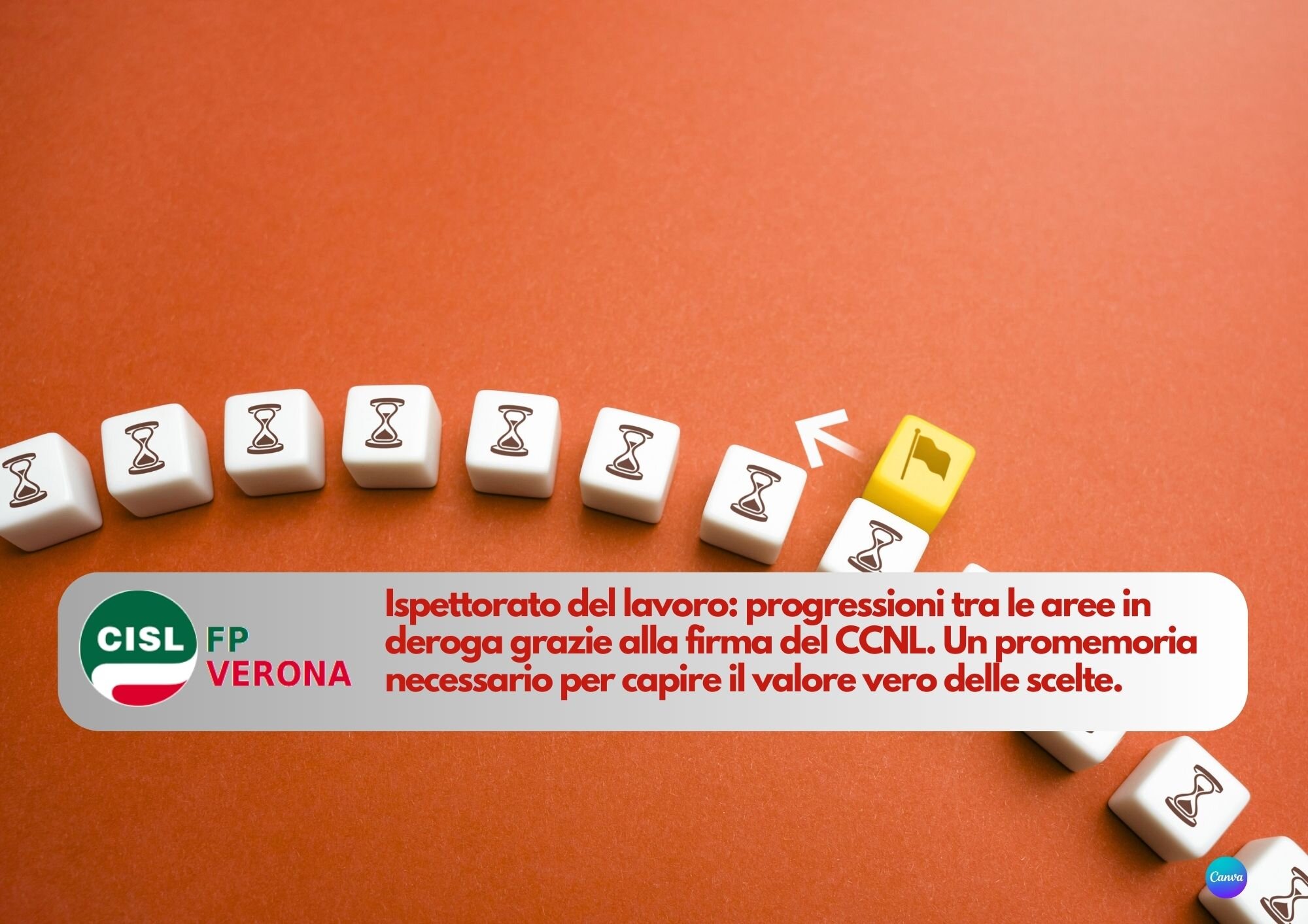 CISL FP Verona. Ispettorato del lavoro: progressioni tra aree in deroga grazie alla firma del CCNL