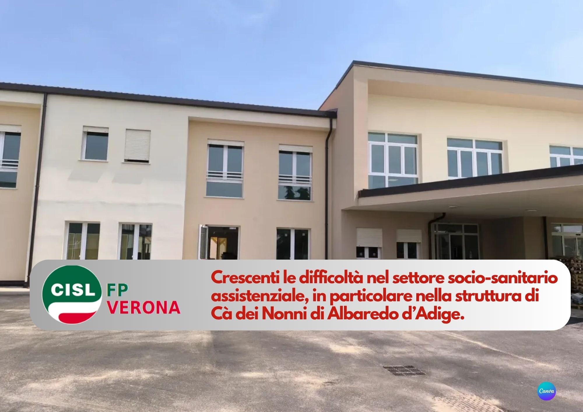 CISL FP Verona. Situazione critica al Cà dei Nonni di Albaredo d’Adige. Necessario intervenire CISL FP Verona. Situazione critica al Cà dei Nonni di Albaredo d’Adige. Necessario intervenire