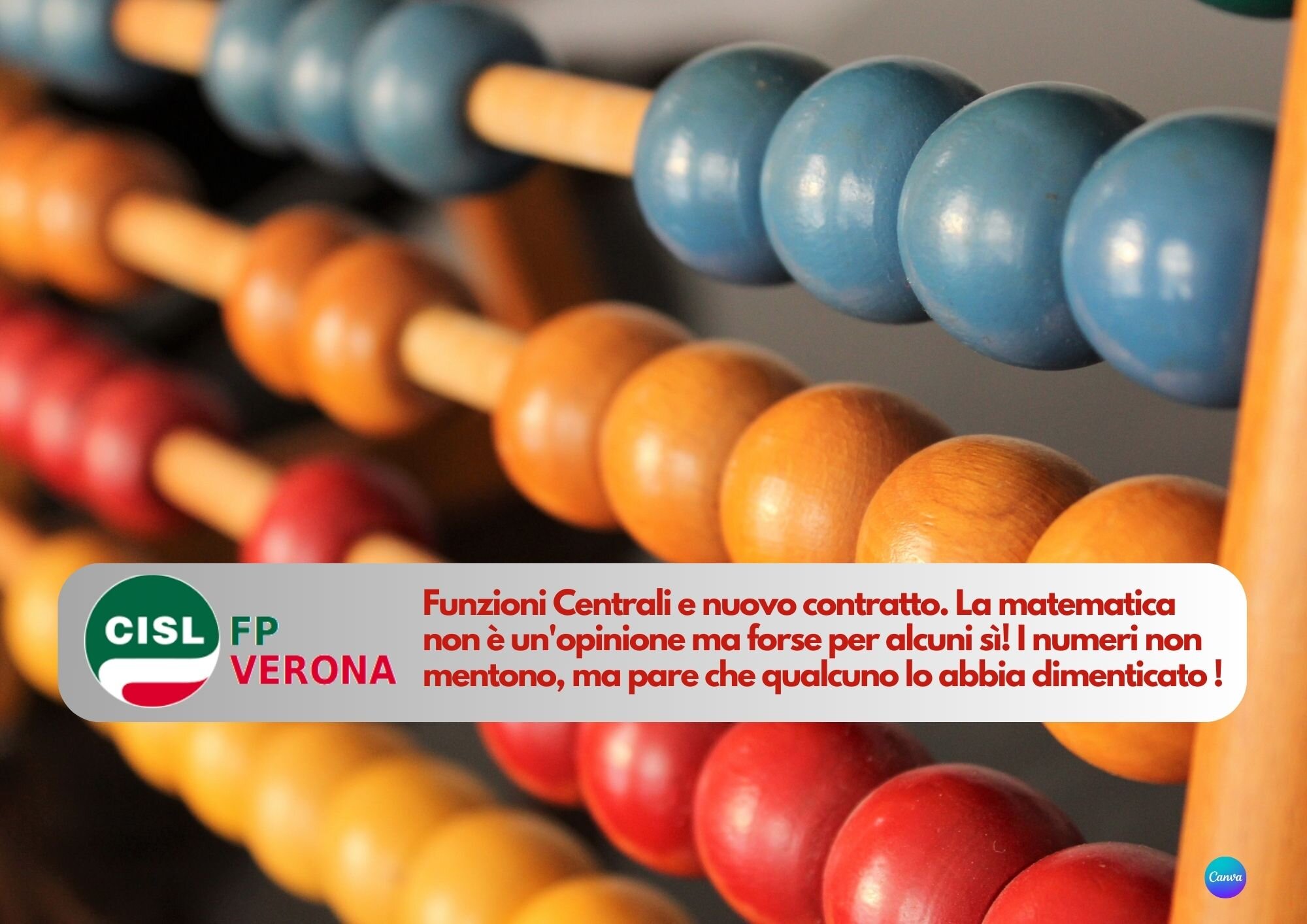 CISL FP Verona. Funzioni Centrali e nuovo contratto. La matematica non è un'opinione.
