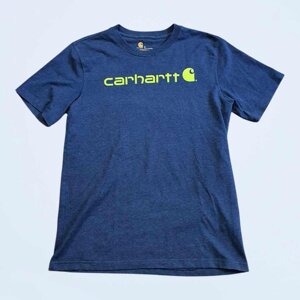 t-shirt-blu-scuro-logo-giallo-donna