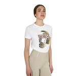 t-shirt-blu-con-stampe-dorate