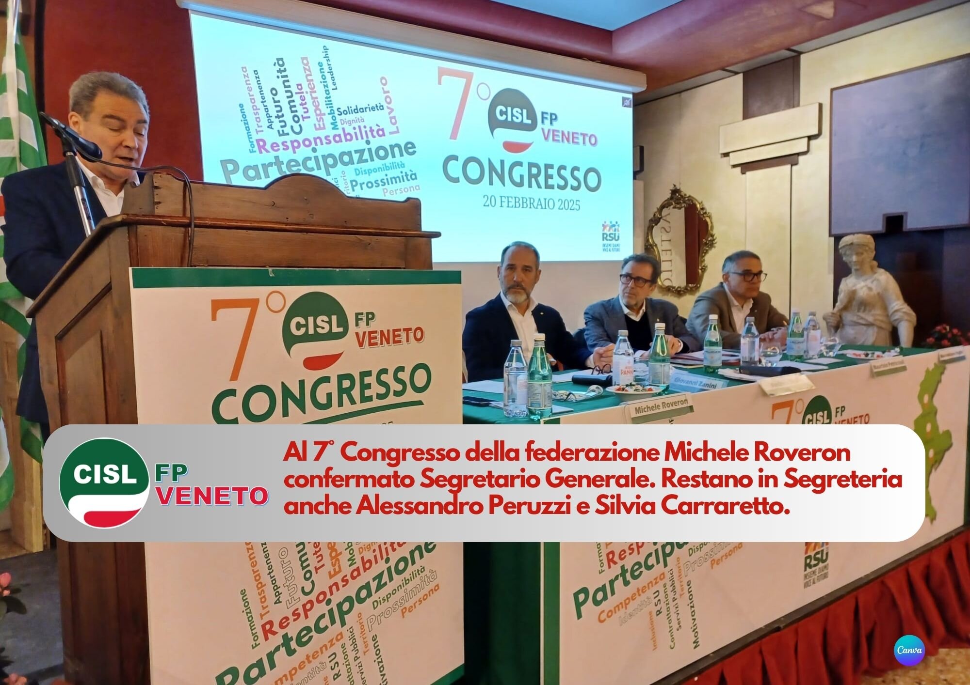 CISL FP Veneto. Al 7° Congresso della federazione Michele Roveron confermato Segretario Generale CISL FP Veneto. Al 7° Congresso della federazione Michele Roveron confermato Segretario Generale