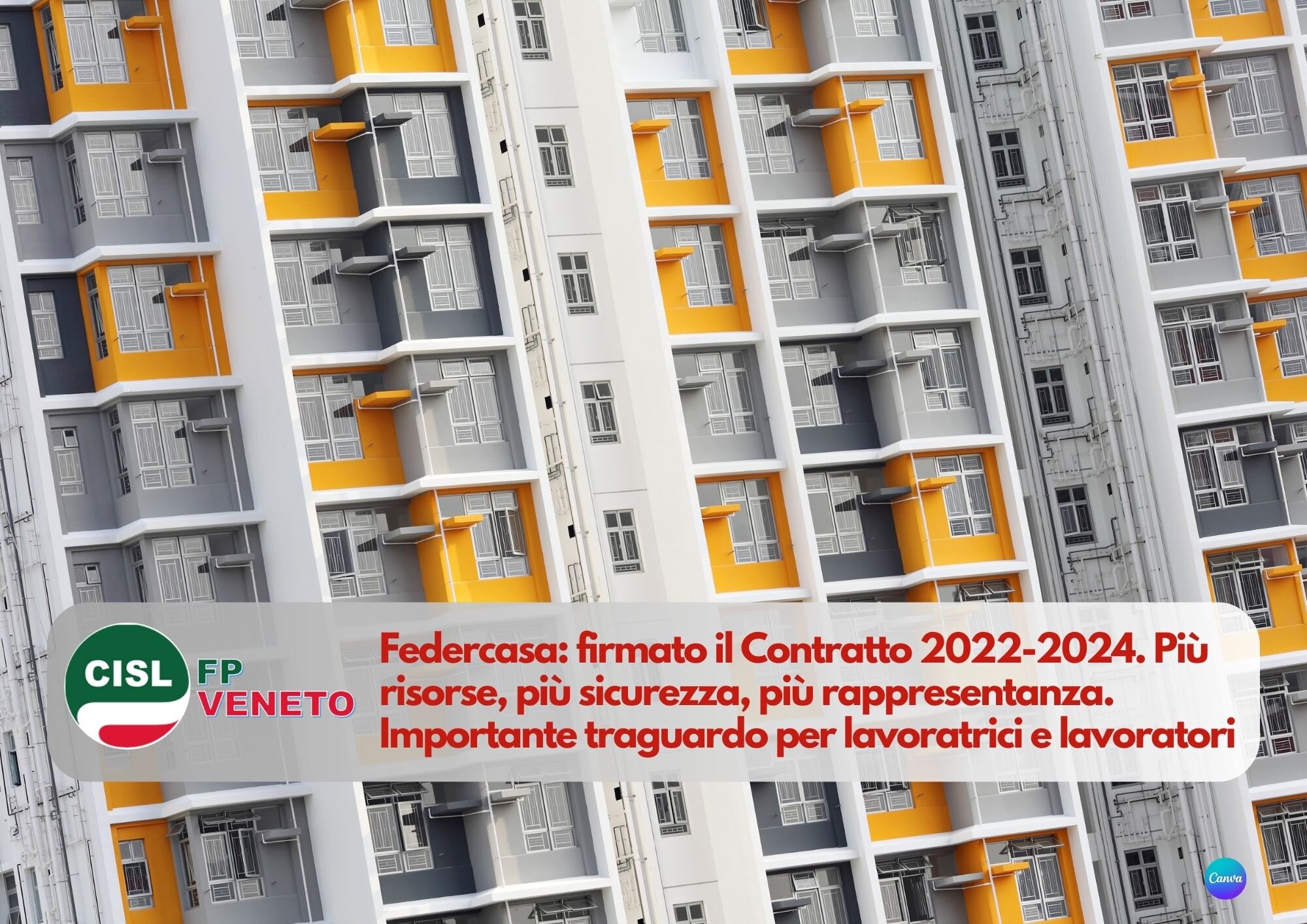 CISL FP Veneto. Federcasa: firmato Contratto 2022-2024. Più risorse, più sicurezza, più rappresentanza CISL FP Veneto. Federcasa: firmato Contratto 2022-2024. Più risorse, più sicurezza, più rappresentanza