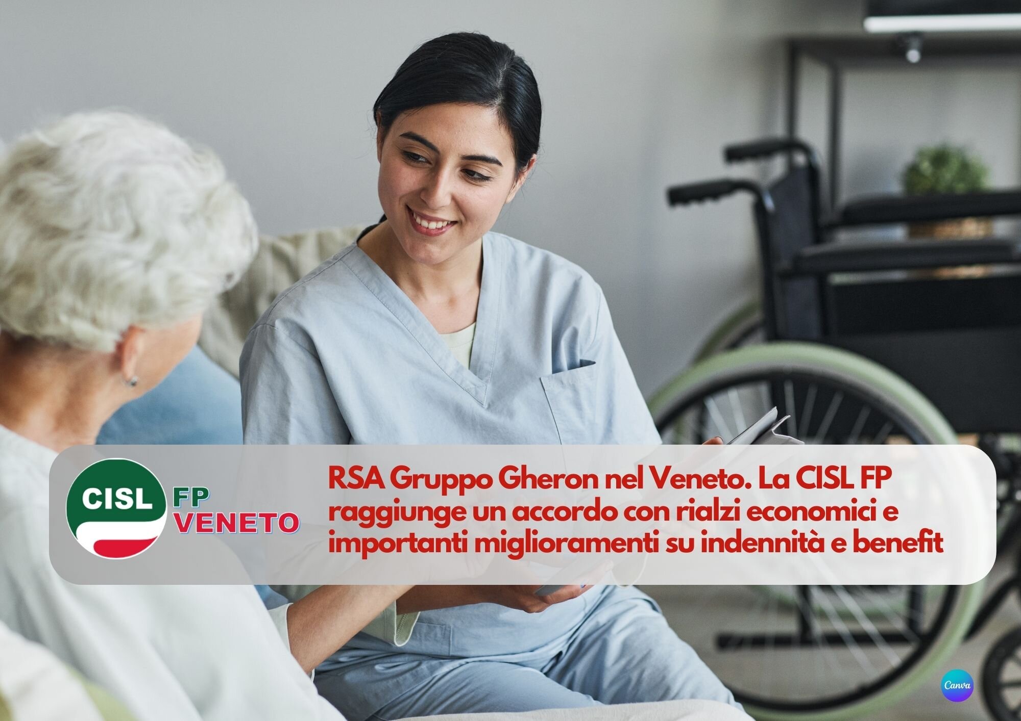 CISL FP Veneto. Accordo per migliorare stipendi e assistenza nelle strutture del Gruppo Gheron CISL FP Veneto. Accordo per migliorare stipendi e assistenza nelle strutture del Gruppo Gheron