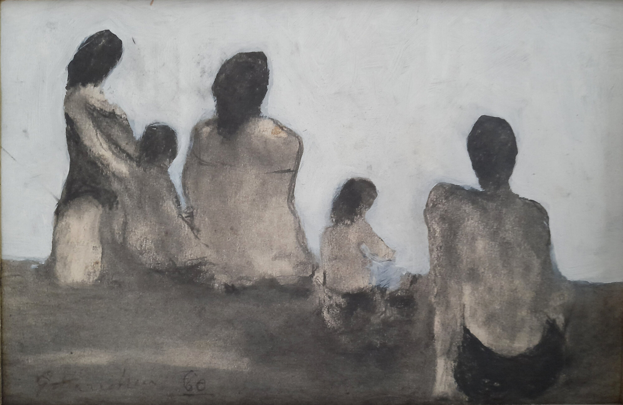 Aristide Gattavecchia - Famiglia al mare 1960