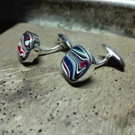 CUFFLINKS IN SILVER AND FORDITE CUFFLINKS IN SILVER 925 AND FORDITE