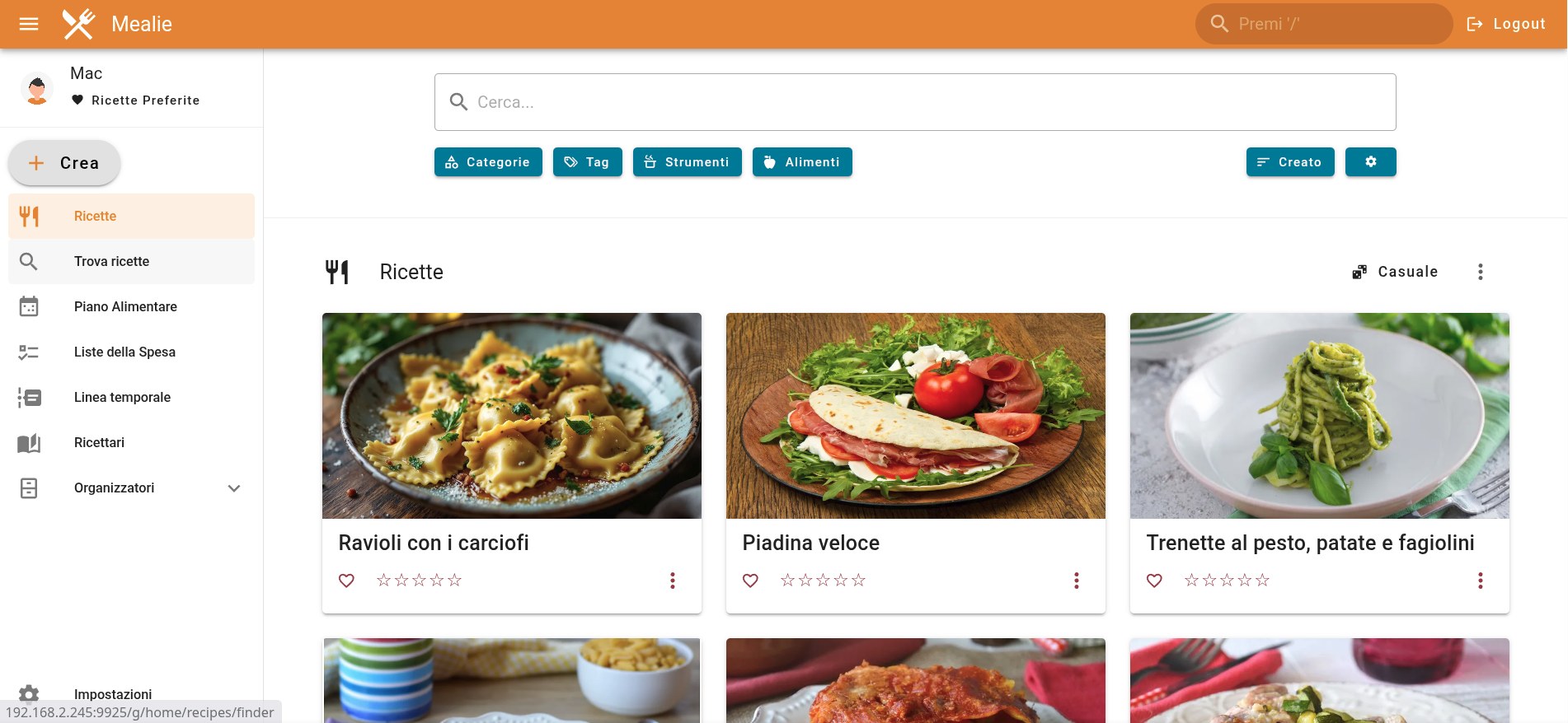 Mealie ricettario offline ma non solo