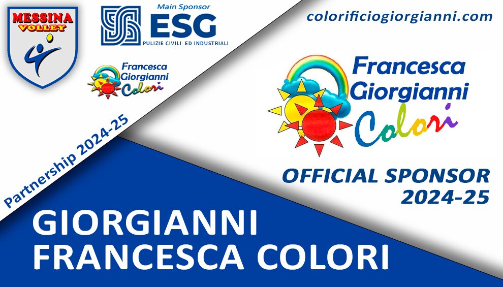 GIORGIANNI FRANCESCA COLORI SPONSOR del MESSINA VOLLEY 24-25 GIORGIANNI FRANCESCA COLORI SPONSOR del MESSINA VOLLEY 24-25