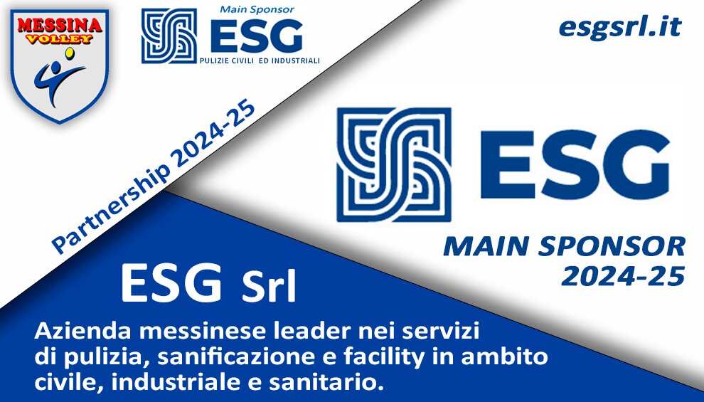 ESG Srl MAIN SPONSOR del MESSINA VOLLEY 2024-25 ESG Srl MAIN SPONSOR del MESSINA VOLLEY 2024-25