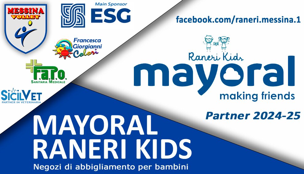 MAYORAL RANERI KIDS è PARTNER UFFICIALE del Messina Volley 24-25 ! MAYORAL RANERI KIDS è PARTNER UFFICIALE del Messina Volley 24-25 !