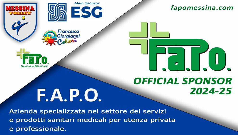F.AP.O. è SPONSOR del Messina Volley anche per la stagione 2024-25 ! F.AP.O. è SPONSOR del Messina Volley anche per la stagione 2024-25 !
