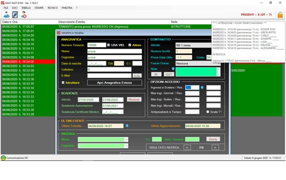 Controlla il numero massimo dei clienti e la permanenza
