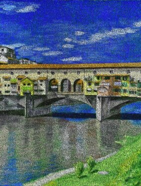 Ponte Vecchio Acrilico su erba sintetica 120x80