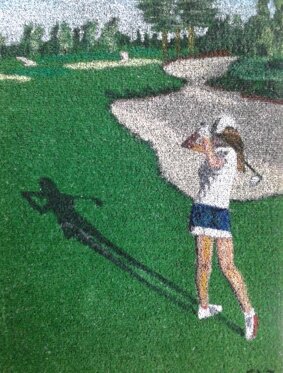 La Golfista Acrilico su erba sintetica 60x80