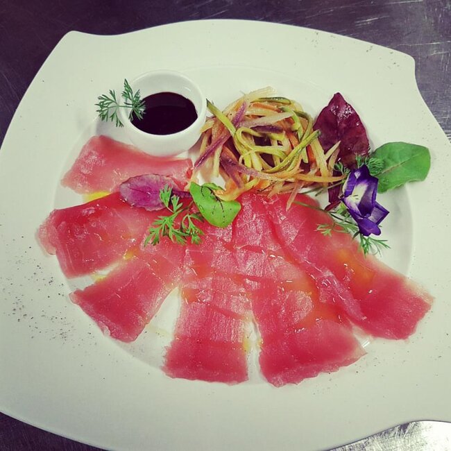 con variet� di verdure alla soja e sua glassa