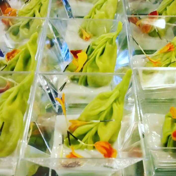 ripieni di patate vitelotte su besciamella