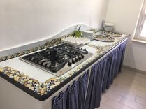 cucina rustica ornato blu
