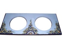 Kitchen top in lava stone blue