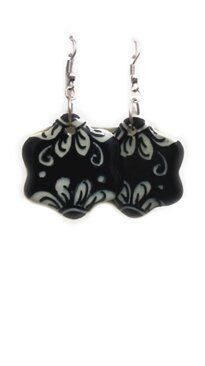 Orecchini in ceramica nero e bianco