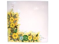 Seduta in pietra lavica ceramizzata floreale giallo