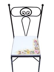 Chair with ceramicized lava stone sitting 2
