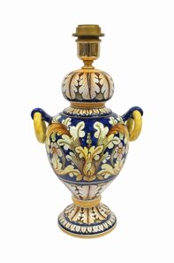 Lamp 3rd dim ornate blue with handles