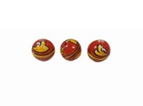Perle in ceramica per gioielli ornato giallo e rosso