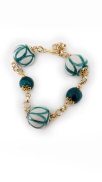 Bracciali in ceramica verde e bianco