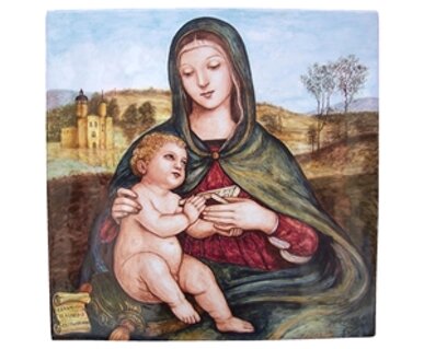 Ceramica artistica su ceramica pannello 40x40 cm inedito raffaello 