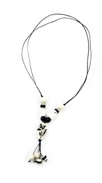 Collana in ceramica nero e bianco