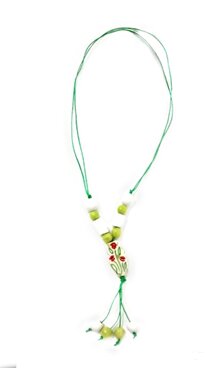 Collana in ceramica verde