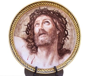 Ceramic art on 40x40 cm dish guido reni cristo 