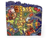 Artistic fragment ceramicized lava stone abstract art marea