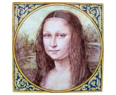Ceramic art on 40x40 cm panel leonardo gioconda