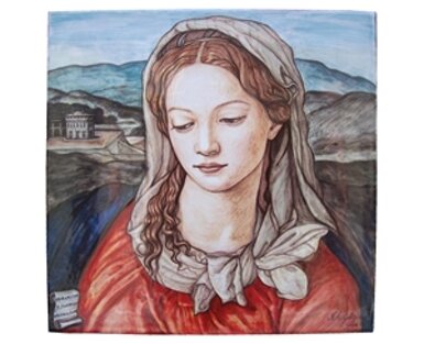 Ceramic art on 40x40 cm panel bronzino
