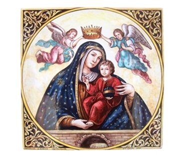 Ceramic art on 40x40 cm panel madonna del ponte 