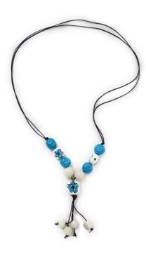 Collana in ceramica blu e bianco