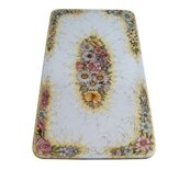 Tavolo in pietra lavica ceramizzata floreale