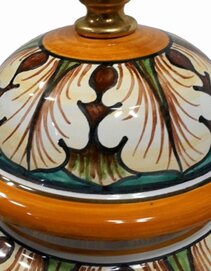 Lamp 3rd dim ornate green detail